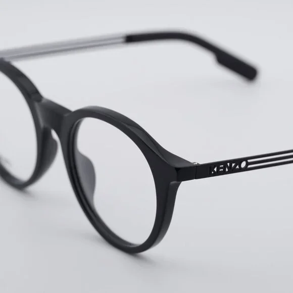 Kenzo KZ50015U 001 Eyeglasses Shiny Black 51mm Round Frame  display picture 3